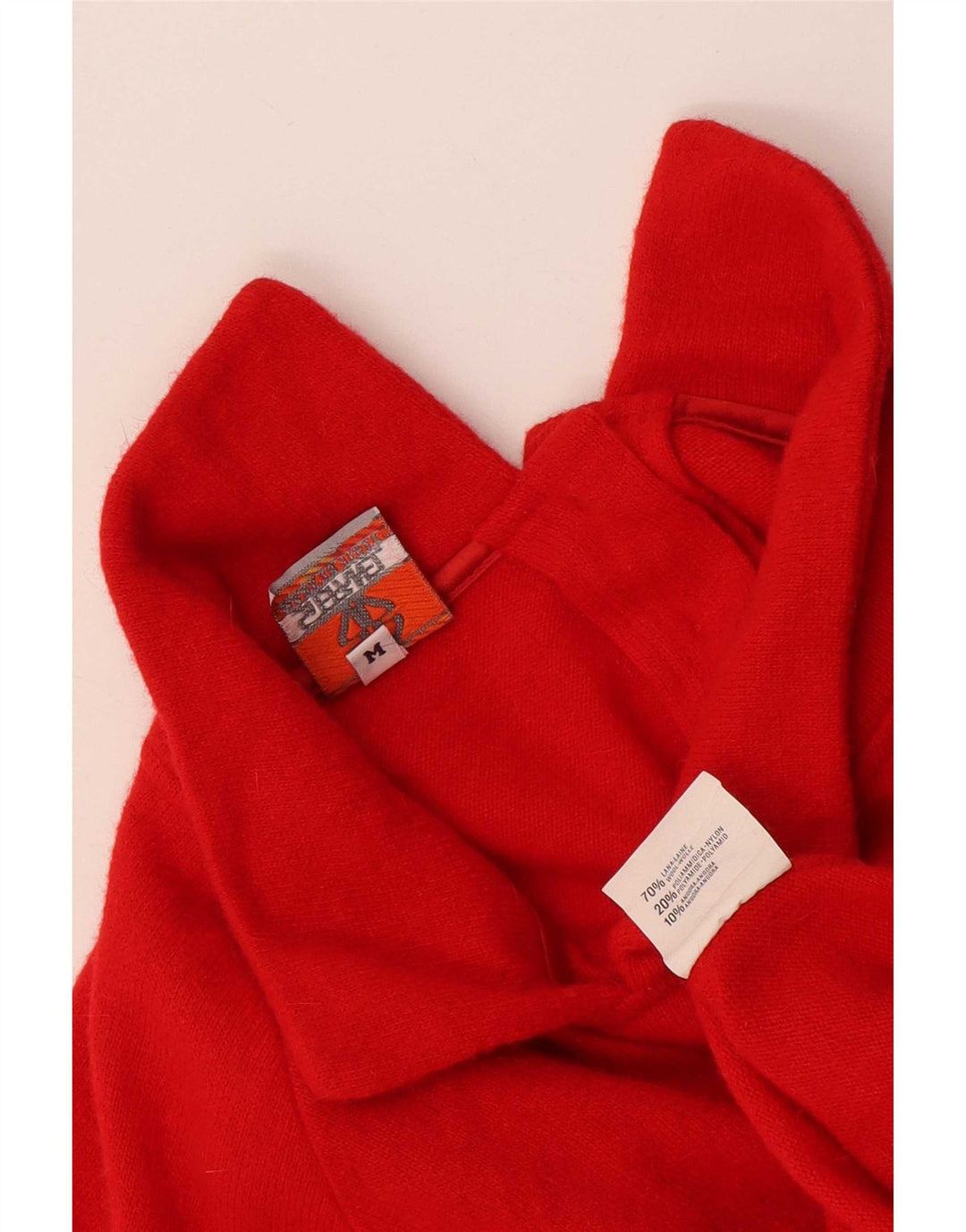 Stefanel Γυναικείο πουλόβερ πόλο με λαιμόκοψη UK 14 Medium Red