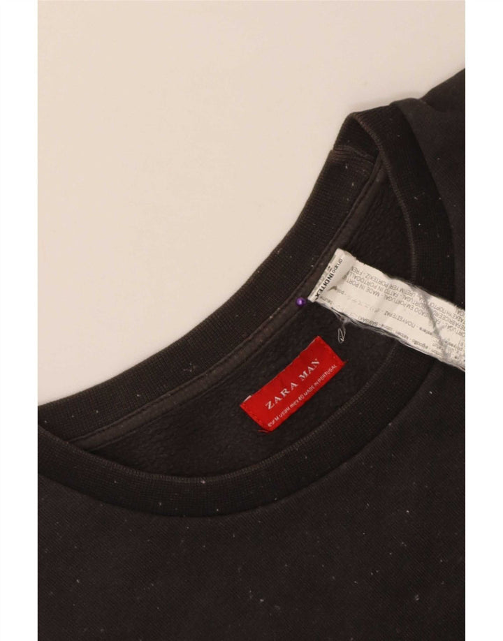 Ανδρικό φούτερ Zara Jumper Μεσαίο μαύρο βαμβακερό