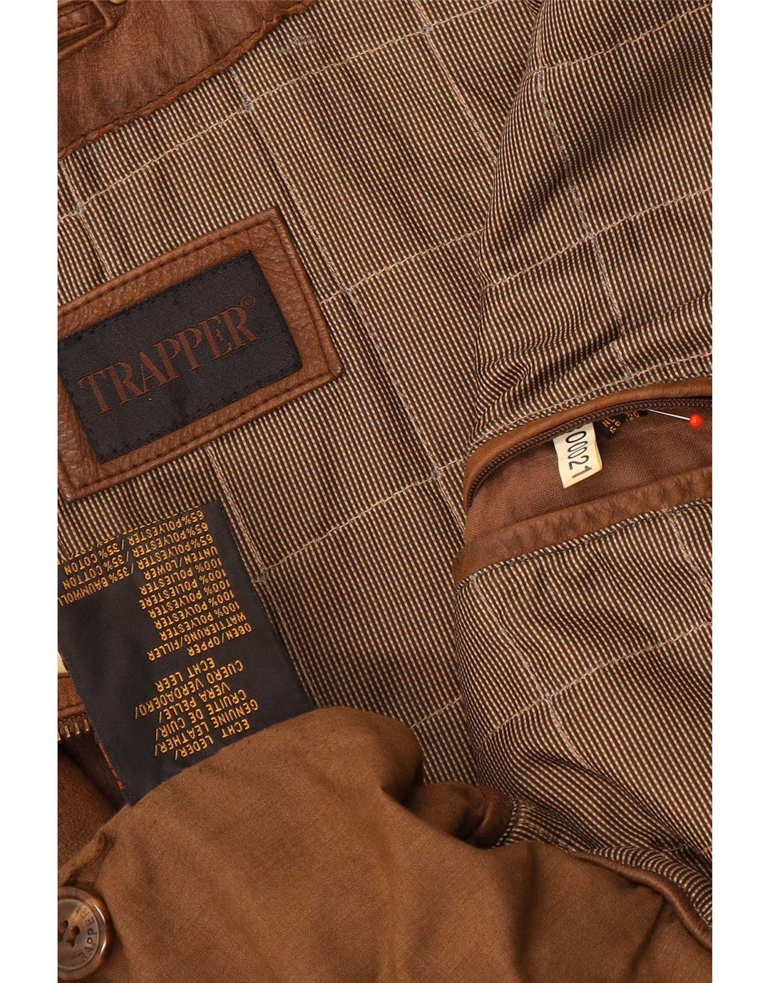 Trapper Ανδρικό Δερμάτινο Μπουφάν UK 50 5XL Καφέ
