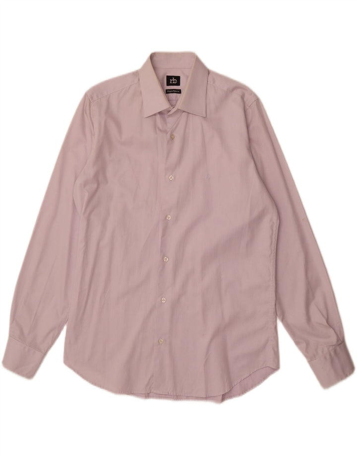 ROCCOBAROCCO Mens Shirt Size 15 1/2 39 Medium Purple Cotton