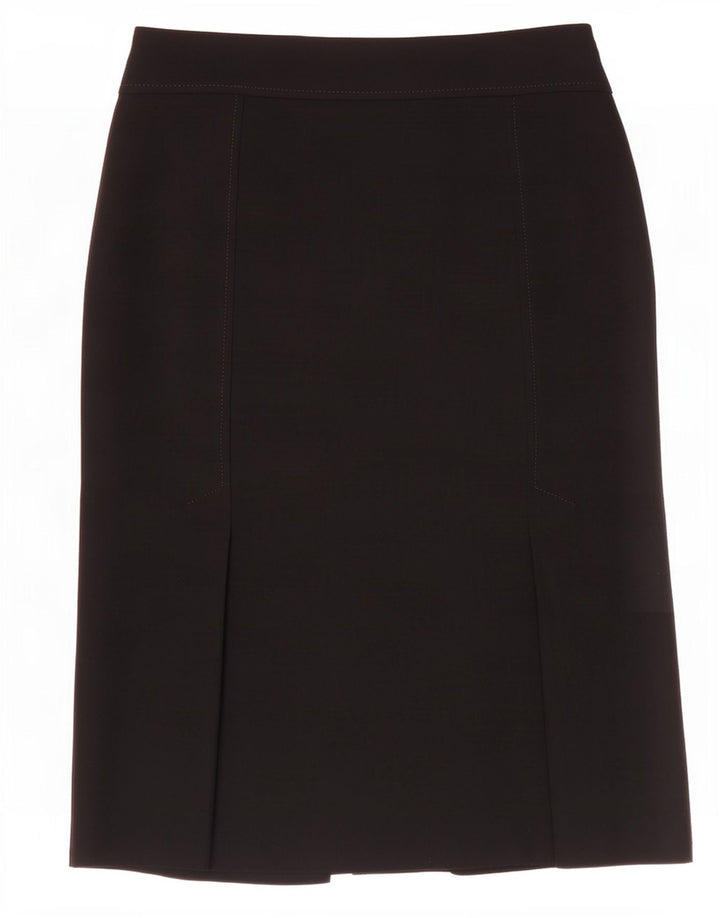 Marks & Spencer Γυναικεία ίσια φούστα UK 12 Medium W30 Black Polyester
