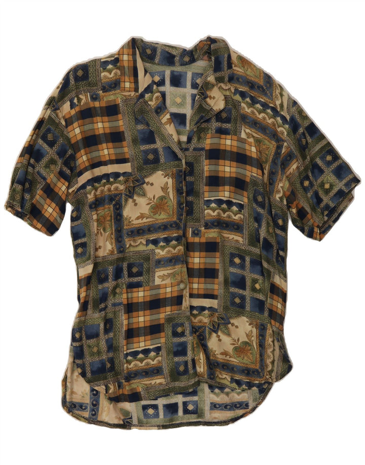 VINTAGE Womens Shirt Blouse EU 42 Large Multicoloured Patchwork Vintage Vintage and Second-Hand Vintage from Messina Hembry 