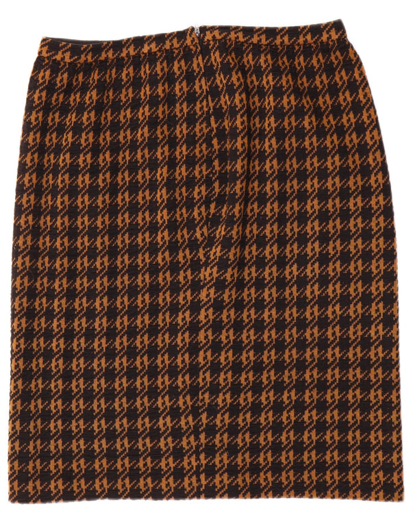 Vintage γυναικεία ίσια φούστα W32 Μεγάλο καφέ Houndstooth