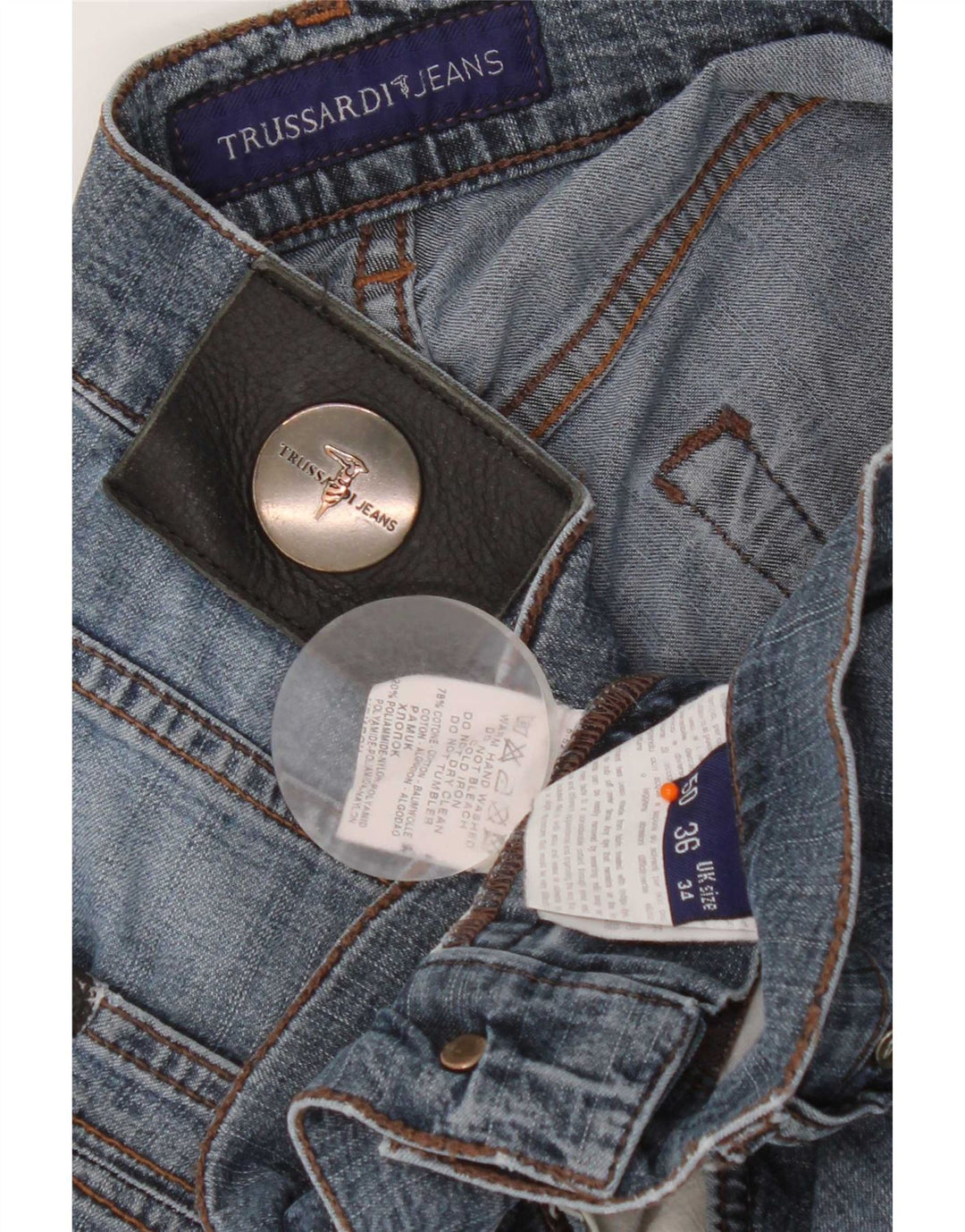 Ανδρικό τζιν Trussardi ίσιο W34 L32 Μπλε βαμβακερό