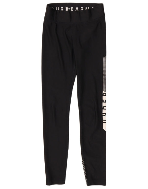 Under Armour Γυναικεία Heat Gear κολάν UK 8 Small Black Colourblock