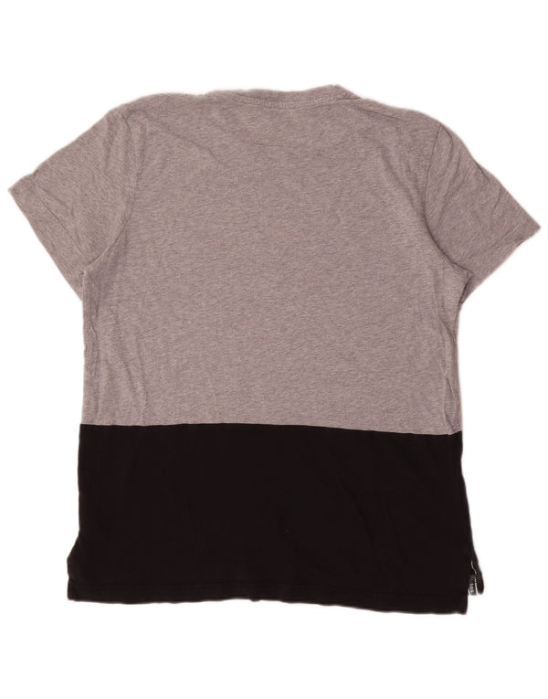 Ανδρικό γραφικό T-Shirt Adidas Top Large Grey Colourblock Βαμβακερό
