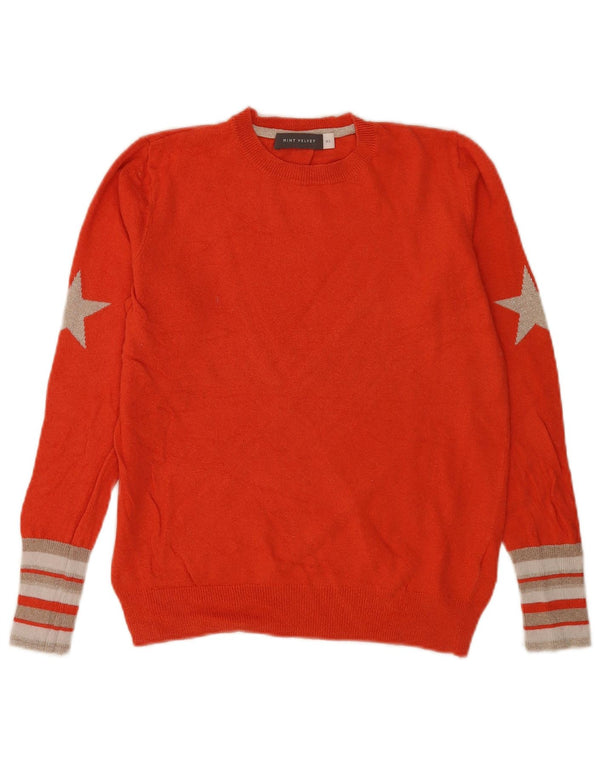 Γυναικείο πουλόβερ MINT VELVET Graphic Crew Neck Jumper UK 6 XS Πορτοκαλί ριγέ