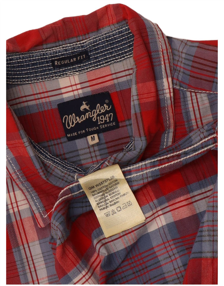 Ανδρικό κοντομάνικο πουκάμισο Wrangler με κανονική εφαρμογή, μεσαίο μπλε βαμβακερό