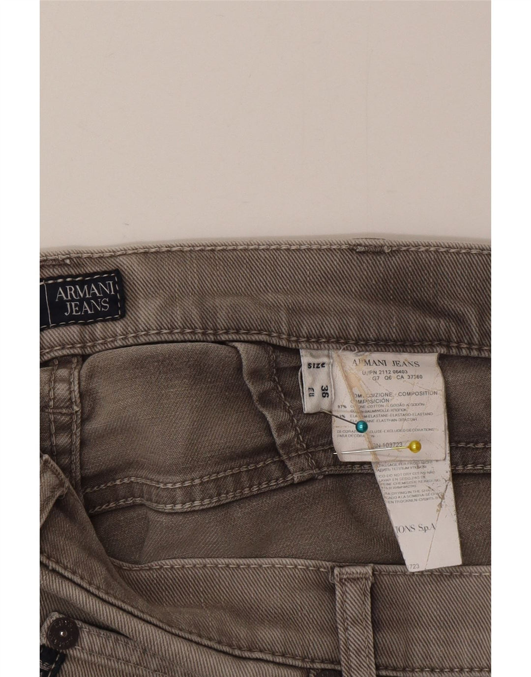 Ανδρικό τζιν Armani ίσιο W36 L35 Γκρι βαμβακερό