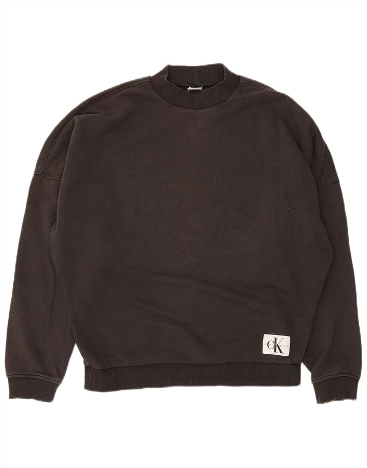 Calvin Klein Γυναικείο Φούτερ μεγάλου μεγέθους Jumper UK 10 Μικρό μαύρο βαμβακερό