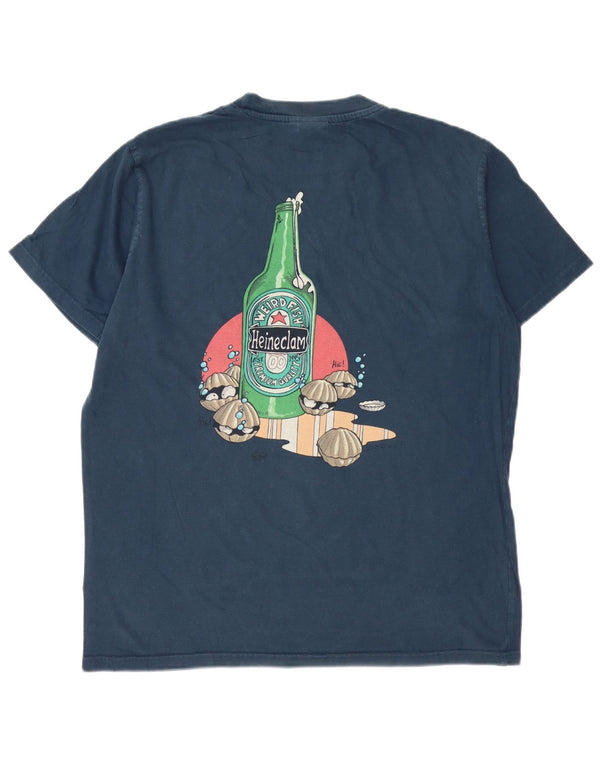 Ανδρικό μπλουζάκι Weird Fish Graphic T-Shirt Top Large Navy Blue από βαμβάκι