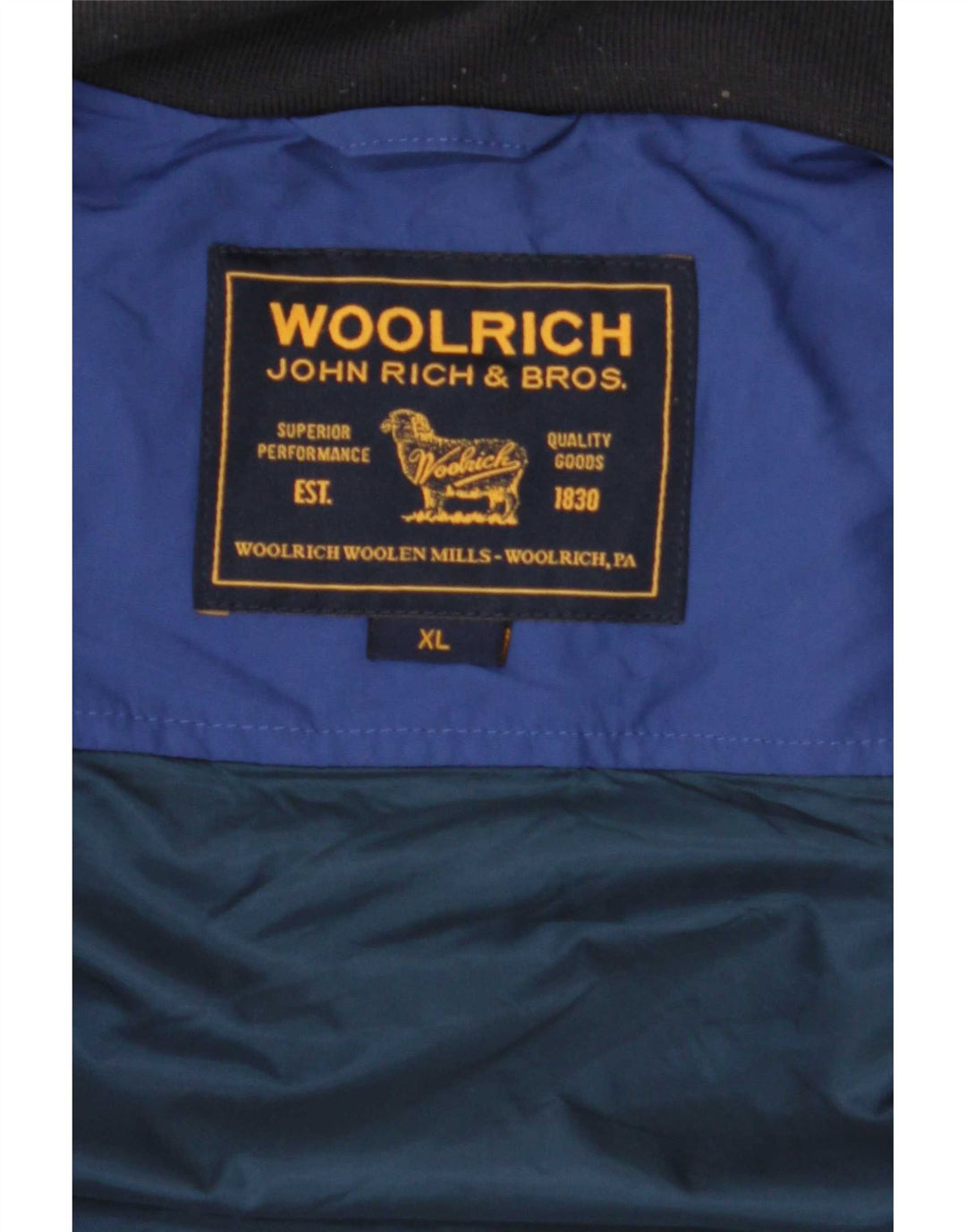 Ανδρικό μπουφάν Woolrich Windbreaker UK 42 XL Blue Colourblock Polyamide