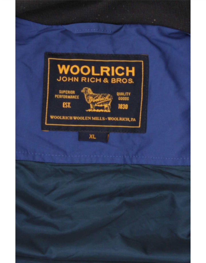 Ανδρικό μπουφάν Woolrich Windbreaker UK 42 XL Blue Colourblock Polyamide