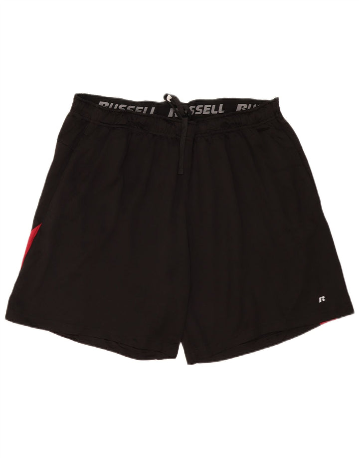 Ανδρικό αθλητικό σορτς RUSSELL ATHLETIC 2XL μαύρο χρώματος πολυεστέρα