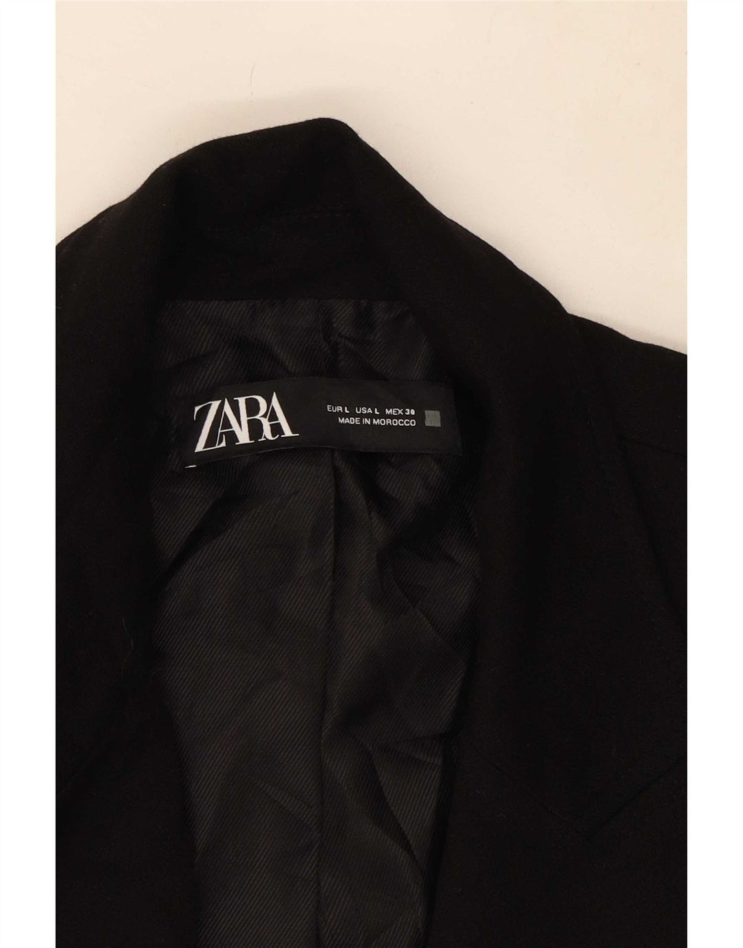 Zara Γυναικείο Μπλέιζερ Διπλό Μπουφάν UK 14 Μεγάλο Μαύρο Πολυεστέρα