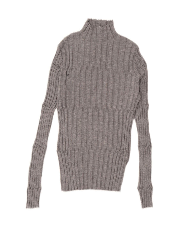 Zara Γυναικείο πουλόβερ με λαιμό χελώνα UK 12 Medium Grey Polyester
