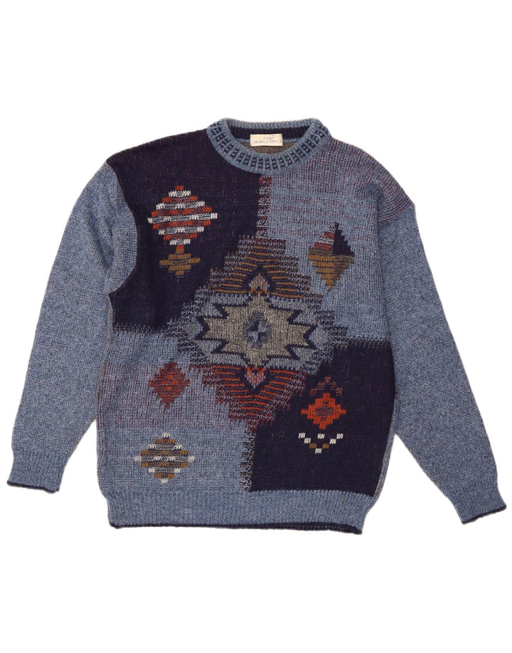 Ανδρικό πουλόβερ St Michael Crew Neck Jumper Μικρό Μπλε Γεωμετρικό Ακρυλικό
