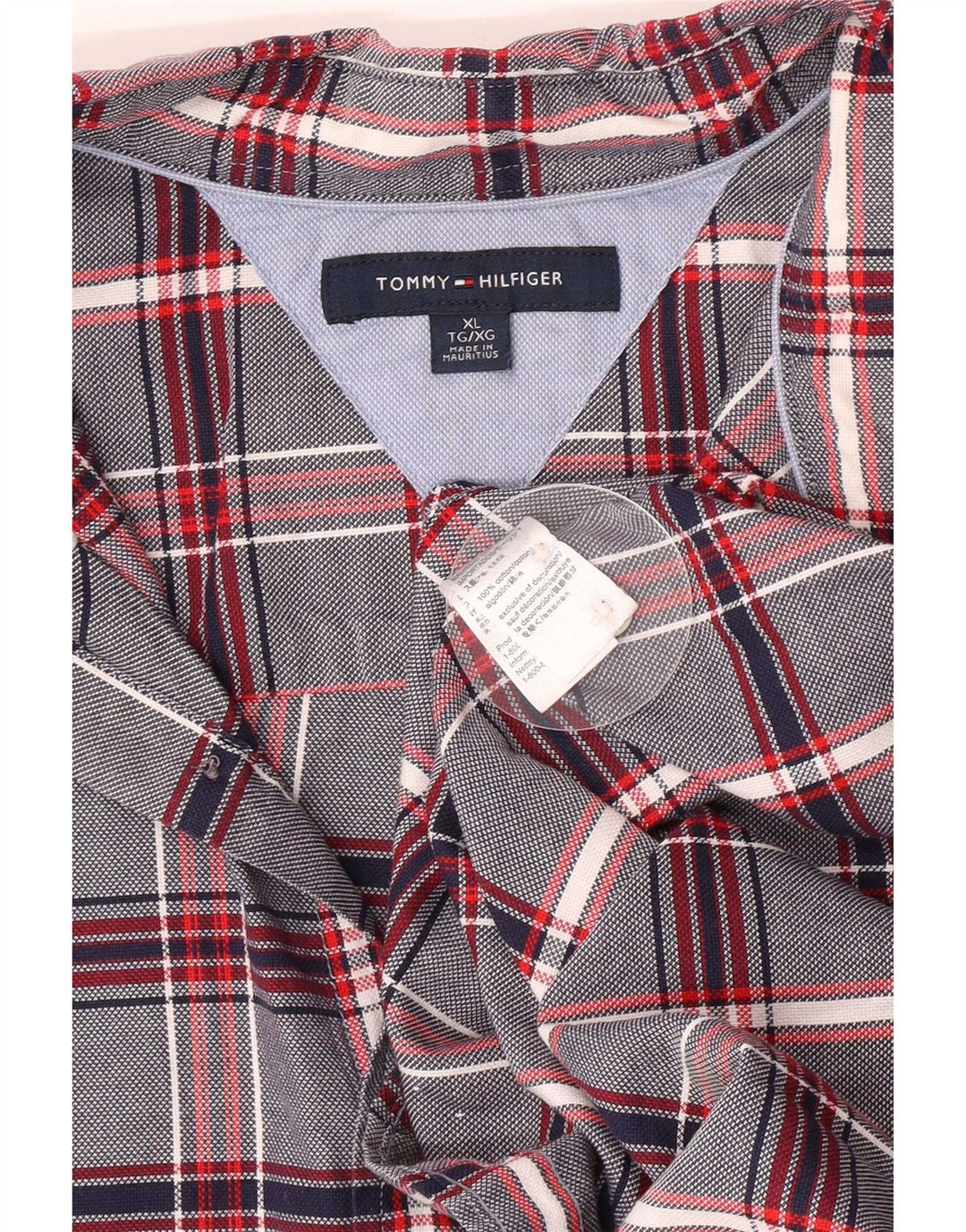 Ανδρικό πουκάμισο Tommy Hilfiger XL Navy Blue Check Cotton