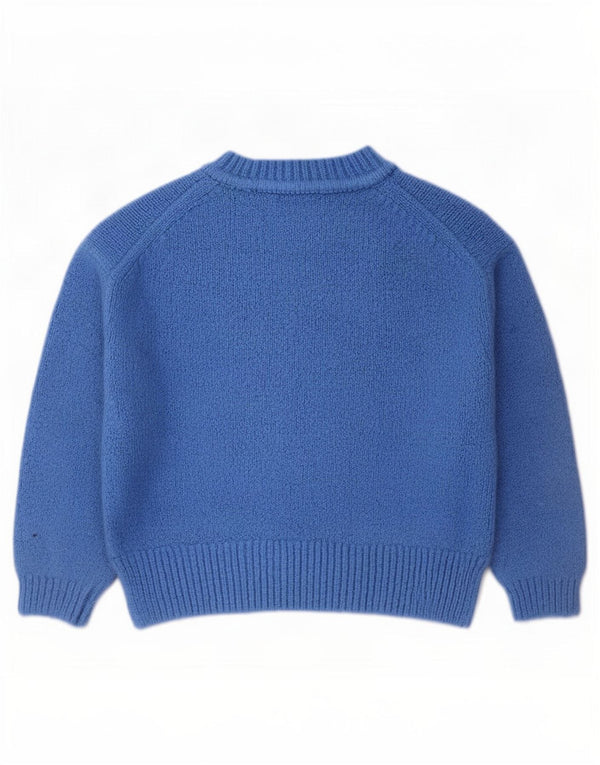 Zara Γυναικείο πουλόβερ με λαιμόκοψη Crop Crop UK 14 Medium Blue Acrylic