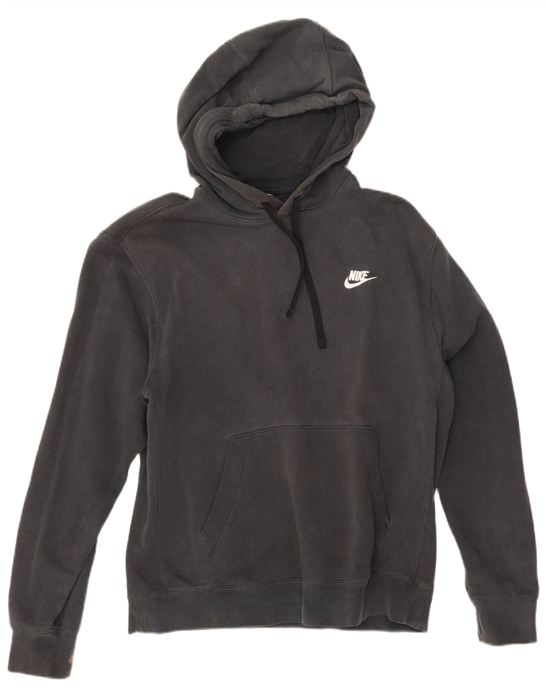 Nike γυναικείο μπλουζάκι με κουκούλα μεγάλου μεγέθους UK 14 μεσαίο βαμβακερό μαύρο