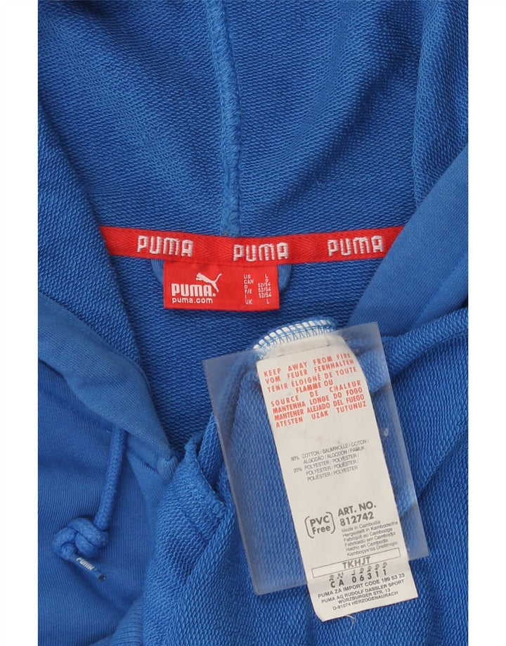 Ανδρικό πουλόβερ με κουκούλα με φερμουάρ Puma μεγάλο μπλε βαμβακερό