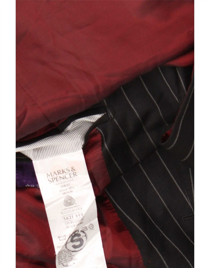 Marks & Spencer Ανδρικό μπλέιζερ με 3 κουμπιά μπουφάν UK 42 Large Black Pinstripe
