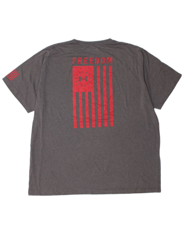 Γραφικό μπλουζάκι UNDER ARMOUR Ανδρικό Heat Gear Top 3XL γκρι ριγέ