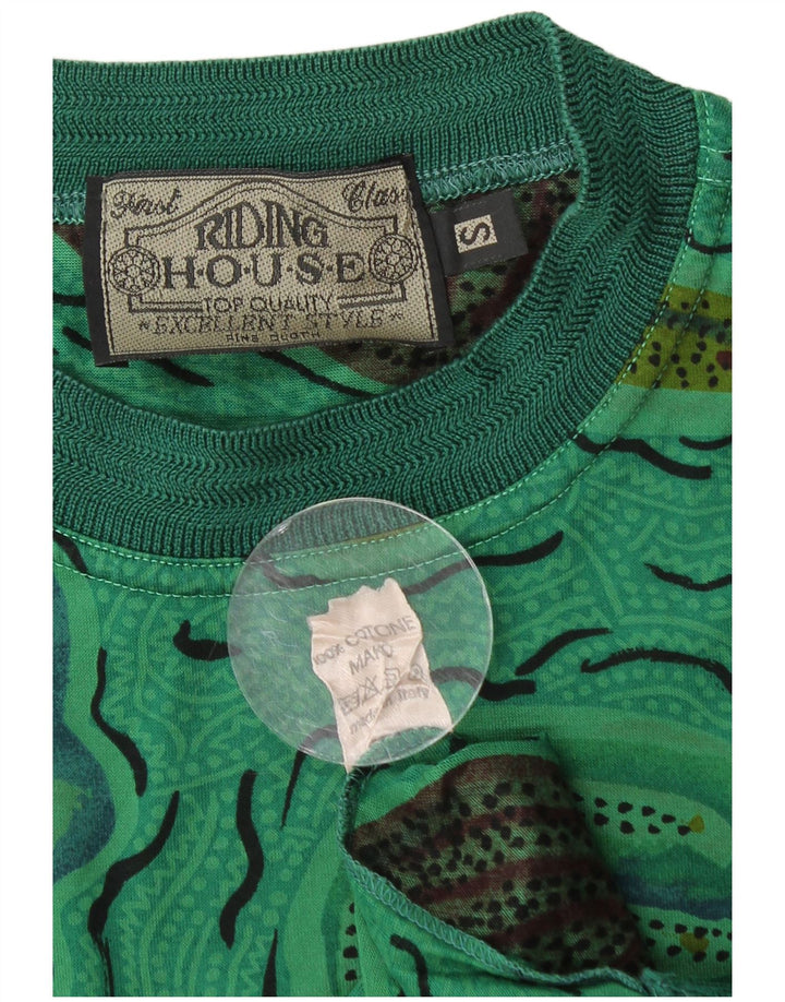 Ανδρικό μπλουζάκι VINTAGE με αφηρημένο σχέδιο, μικρό πράσινο βαμβακερό