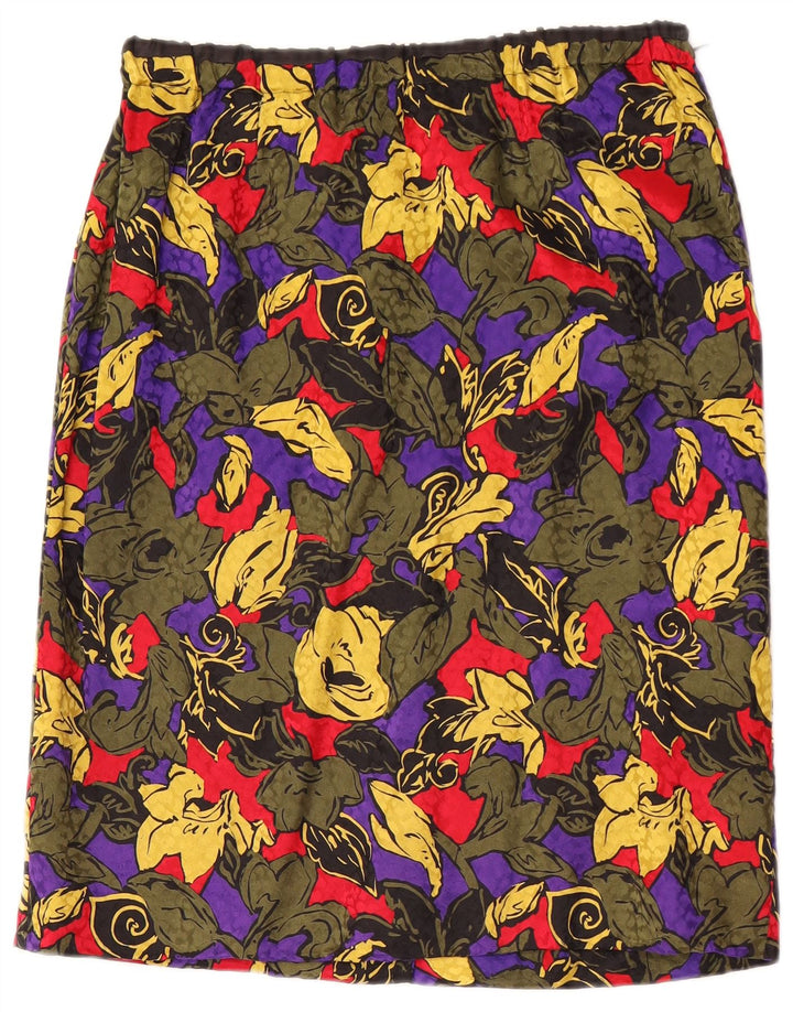 Vintage γυναικεία ίσια φούστα W30 Μεσαίο Πολύχρωμο Floral