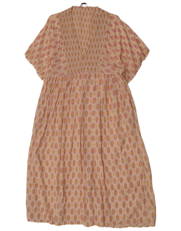 Zara Γυναικείο φόρεμα Kaftan UK 12 Medium Off White Ikat Viscose