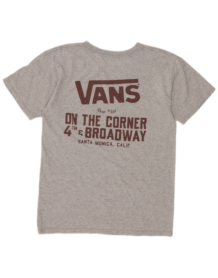 Γυναικείο γραφικό μπλουζάκι VANS Top UK 10 Small Grey Cotton