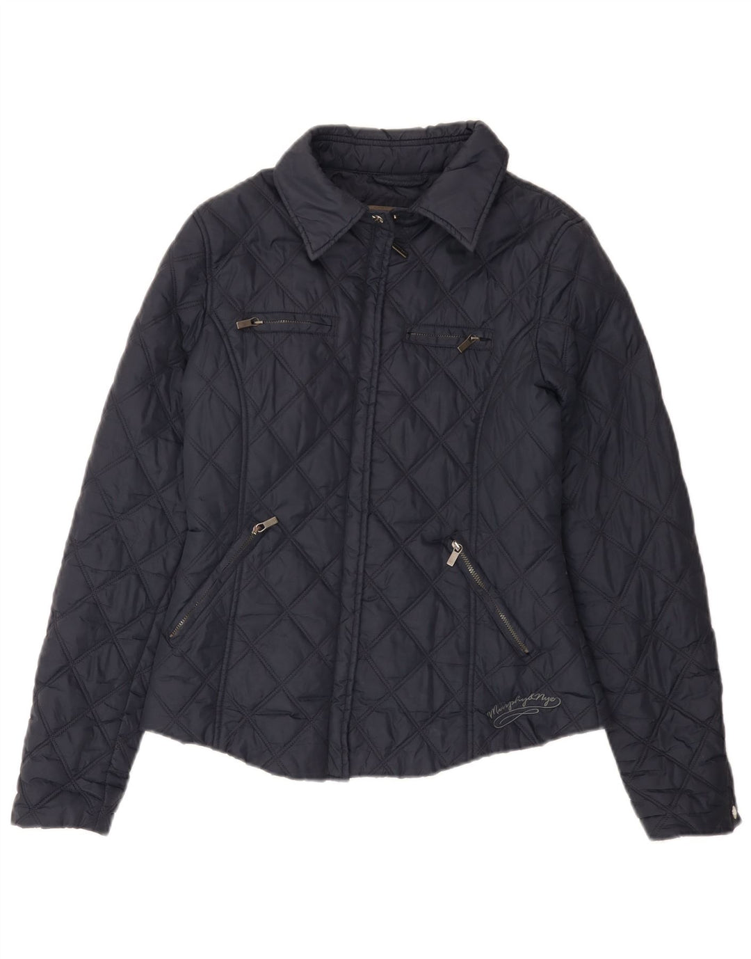 Murphy & Nye Γυναικείο καπιτονέ μπουφάν UK 10 Small Navy Blue Polyamide