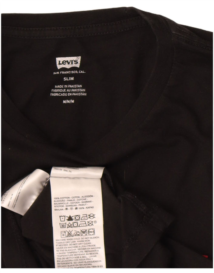 Ανδρικό T-Shirt LEVI'S Slim Fit Top Μεσαίο μαύρο βαμβακερό