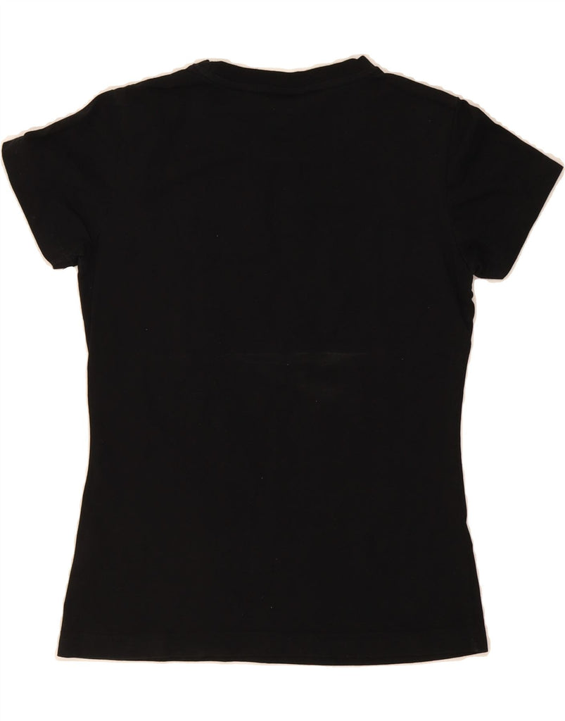 CANTERBURY Womens Graphic T-Shirt Top UK 10 Small  Black Cotton Vintage Canterbury and Second-Hand Canterbury from Messina Hembry 