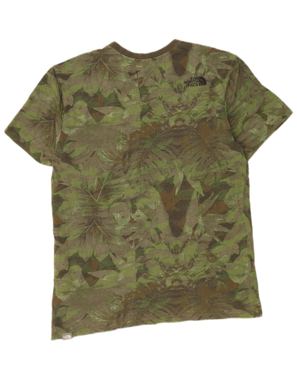 Ανδρικό γραφικό T-Shirt North Face Top Medium Khaki Floral Βαμβακερό