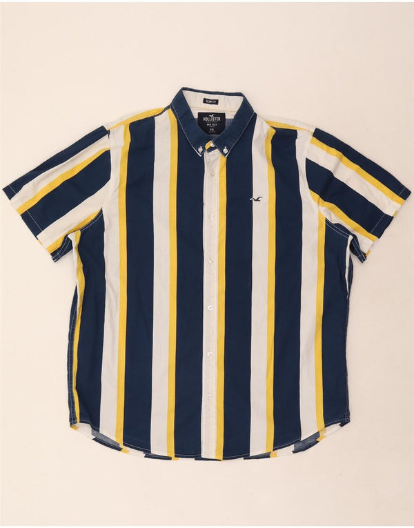 Ανδρικό κοντομάνικο μπλουζάκι Hollister 2XL, βαμβακερό, μπλε ριγέ
