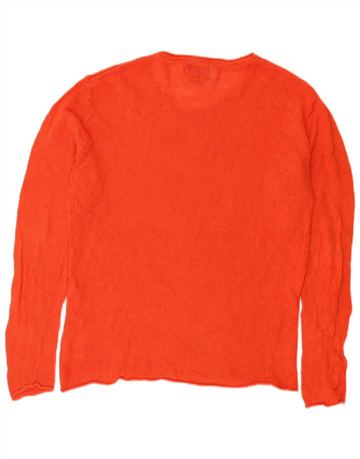 Jack & Jones Ανδρικό πουλόβερ με λαιμόκοψη, μεγάλο πορτοκαλί λινό