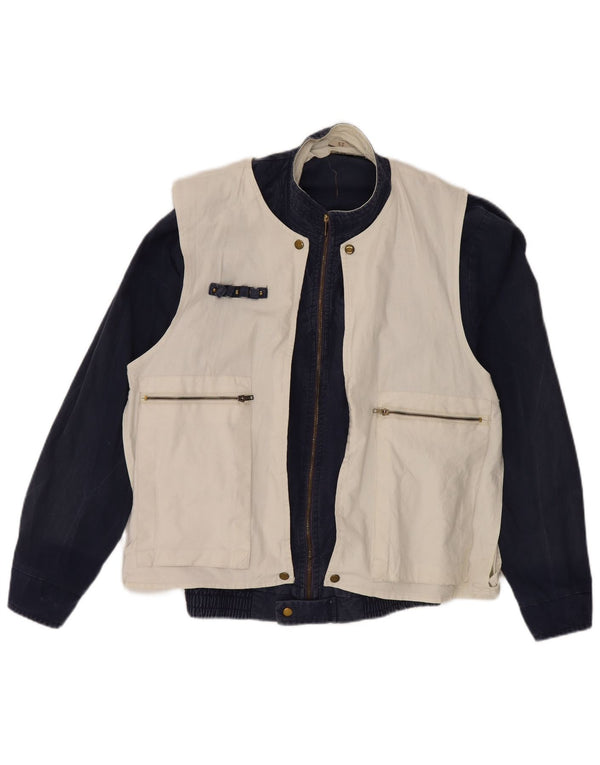 Ανδρικό μπουφάν VINTAGE Bomber IT 52 XL Navy Blue Colourblock Βαμβακερό