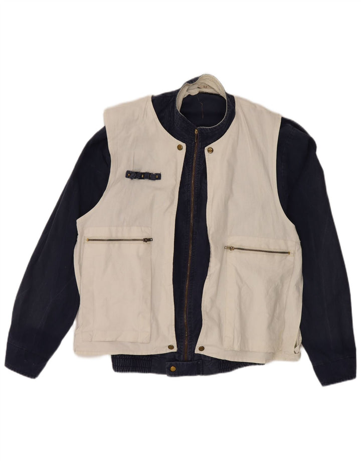 Ανδρικό μπουφάν VINTAGE Bomber IT 52 XL Navy Blue Colourblock Βαμβακερό