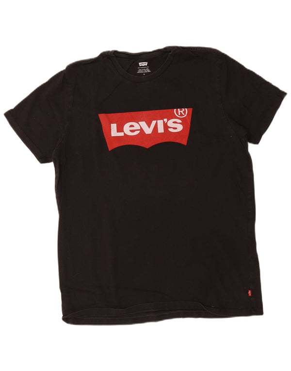 Ανδρικό γραφικό T-Shirt Levi's Top Μεσαίο μαύρο βαμβακερό