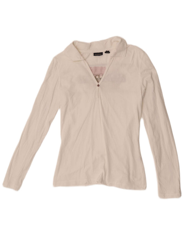 Γυναικείο μακρυμάνικο μπλουζάκι πόλο Napapijri UK 12 Medium White