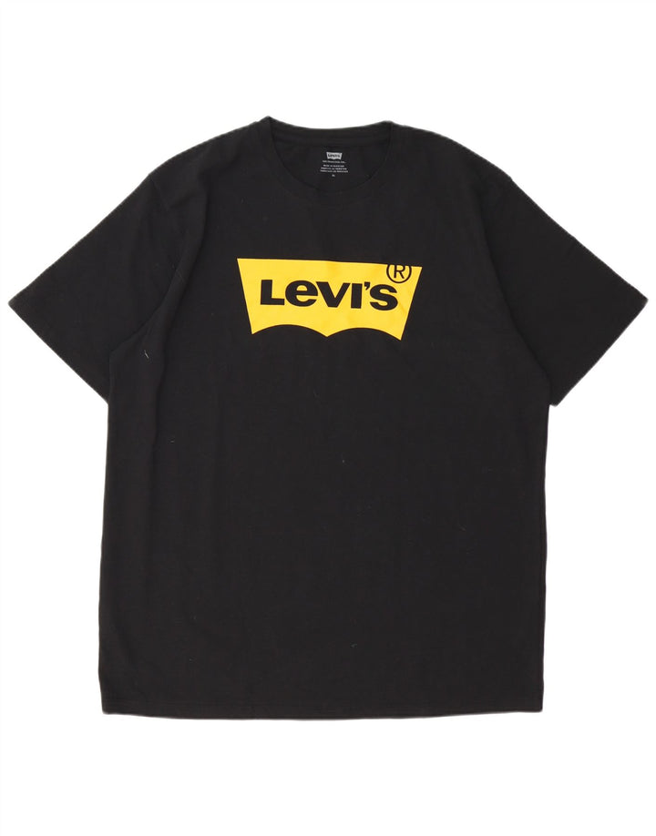 Ανδρικό γραφικό T-Shirt LEVI'S Top XL Μαύρο βαμβακερό