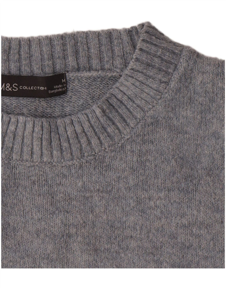 Marks & Spencer Γυναικείο πουλόβερ υπερμεγέθη Crew Neck Jumper UK 14 Medium Blue