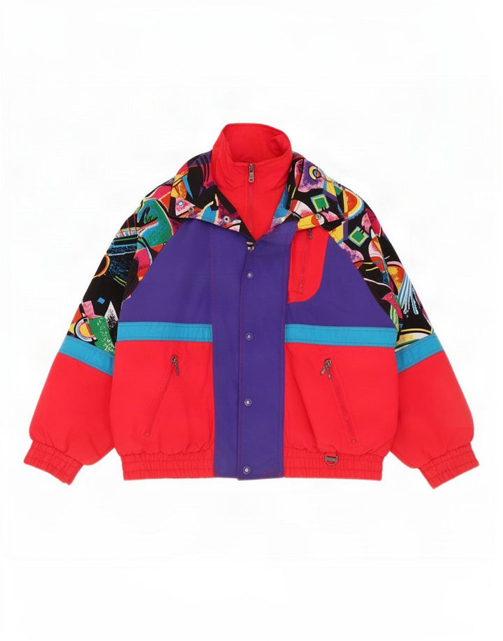 Rodeo Mens Ski Jacket UK 40 Μεγάλο Πολύχρωμο Γεωμετρικό Νάιλον