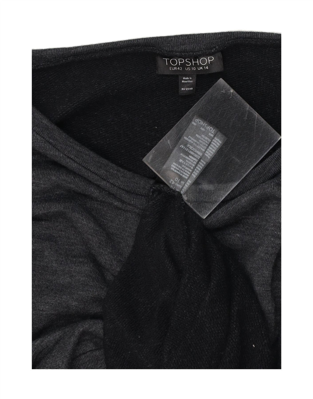 TOPSHOP Womens Sweatshirt Jumper UK 14 Large Grey Cotton Vintage Topshop and Second-Hand Topshop from Messina Hembry 