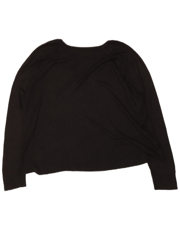 Zara Γυναικείο πουλόβερ με λαιμόκοψη UK 14 Medium Μαύρο