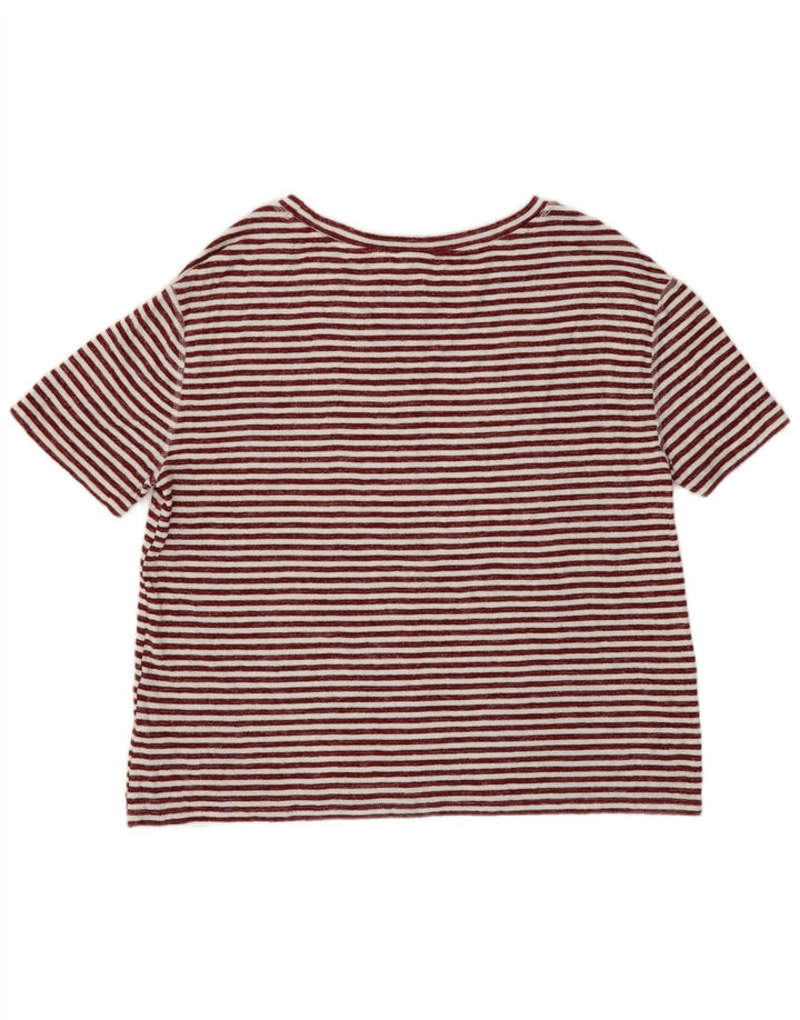 Marks & Spencer Γυναικείο T-Shirt Top 12 μεσαίου κόκκινου ριγέ βισκόζη