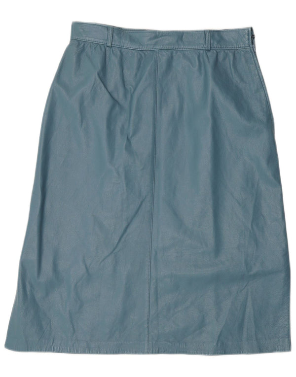 Vintage Γυναικεία Δερμάτινη Φούστα W28 Μεσαίο Μπλε