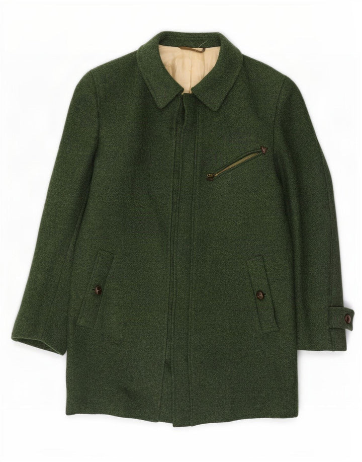 Vintage Ανδρικό Πανωφόρι IT 44 XS Green Wool