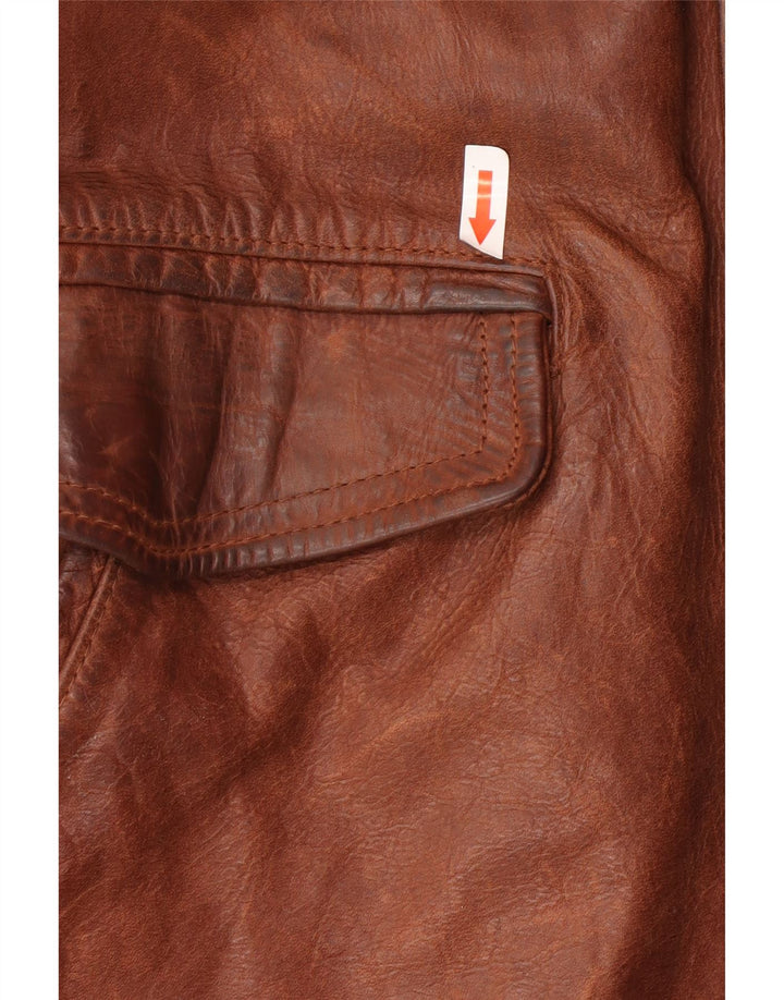 Vintage Ανδρικό Δερμάτινο Μπουφάν UK 40 Large Brown Δερμάτινο